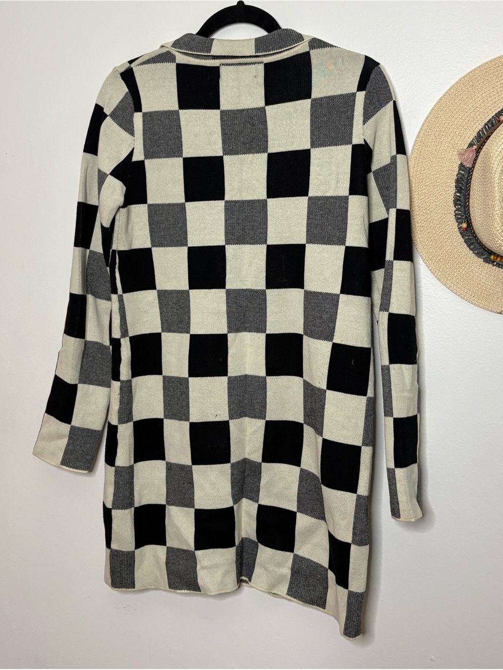 Cider Black & Cream Checker Knit Polo Dress - Picture 3 of 6